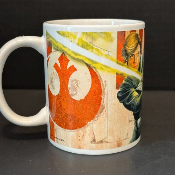 Lucas Film Ltd 2011 Darth Vader &Luke Skywalker Star Wars Mug/Cup Repaired *READ - Picture 11 of 13